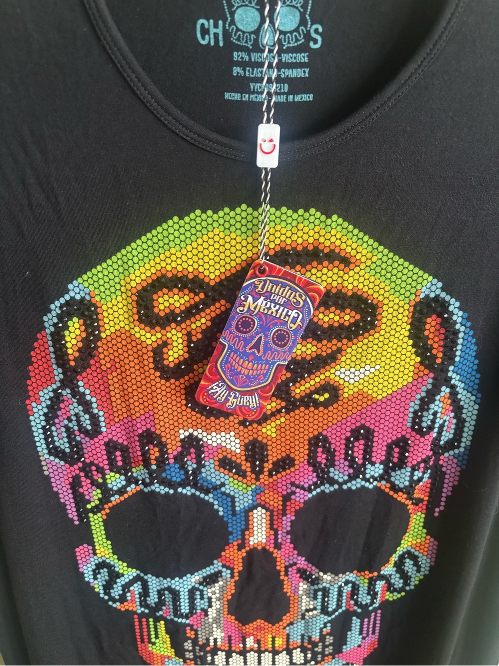 New With Tags  Ay Guey! Sugar Skull Black Shirt Size: Medium - Picture 4 of 5